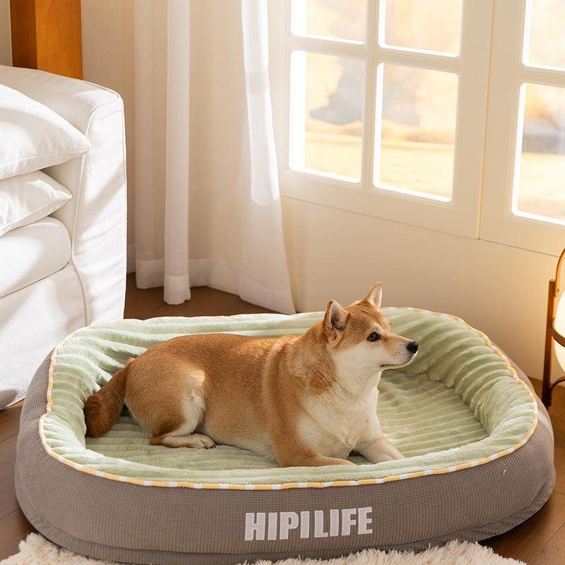 Dog bed, oval, sizes S–XXL, warming