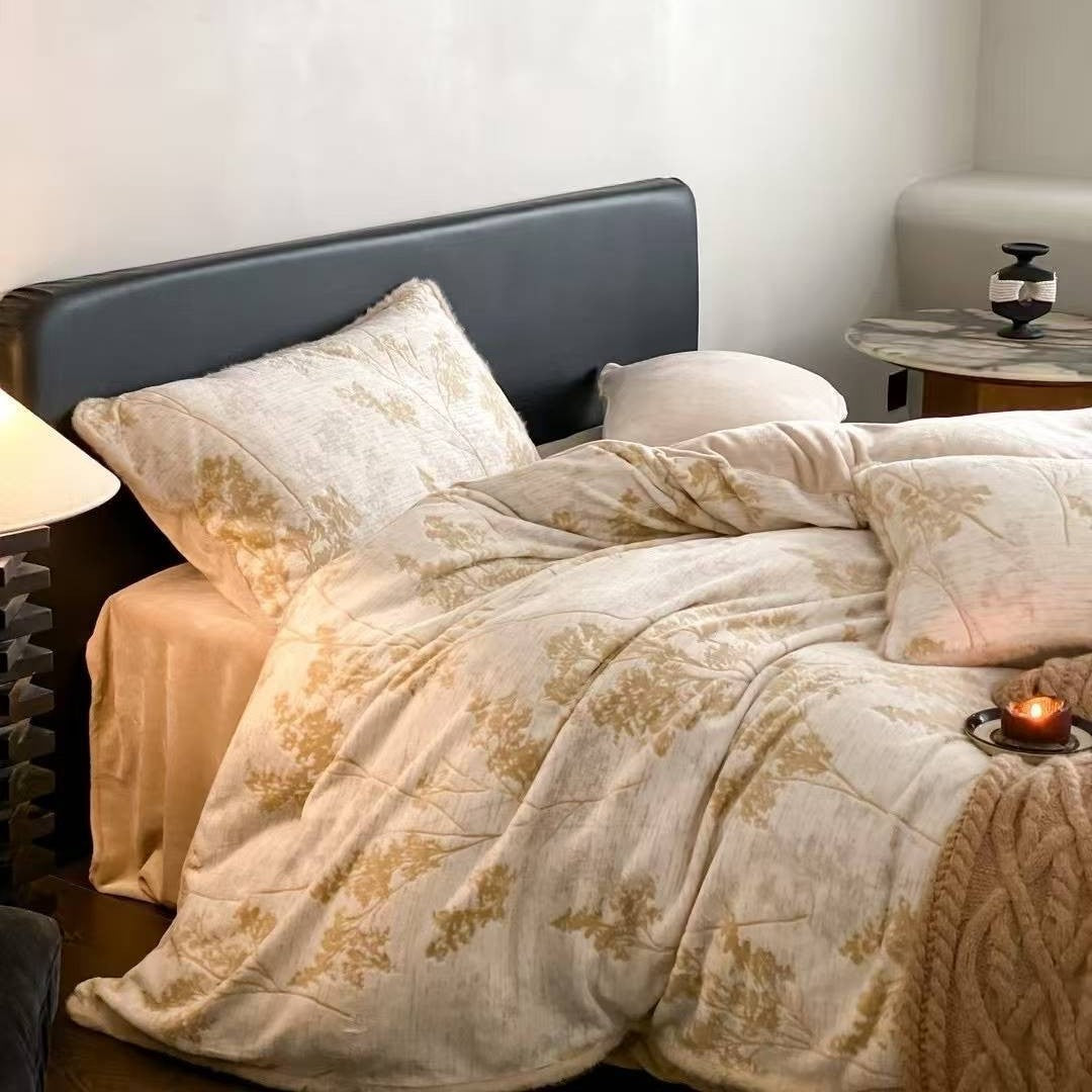 Milk fiber fleece bedding set, extra heavy, warm
