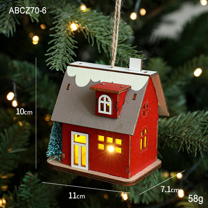 Illuminated wooden house for the Christmas season