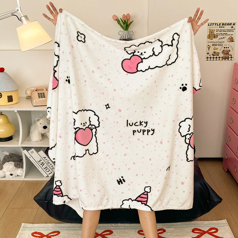 Double-sided coral fleece blanket, various sizes