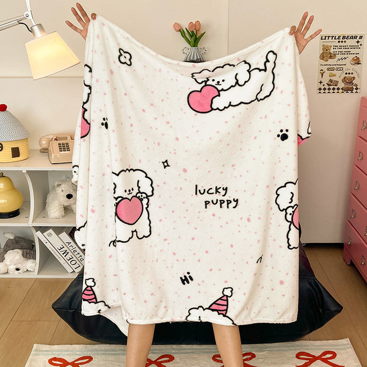 Double-sided coral fleece blanket, various sizes