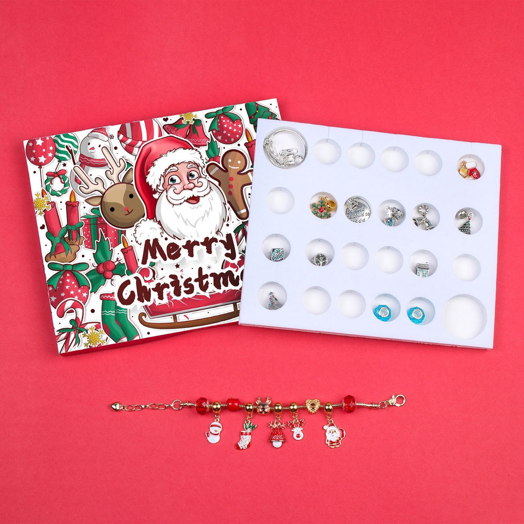 Christmas Advent Calendar with DIY Bracelet Set for Kids