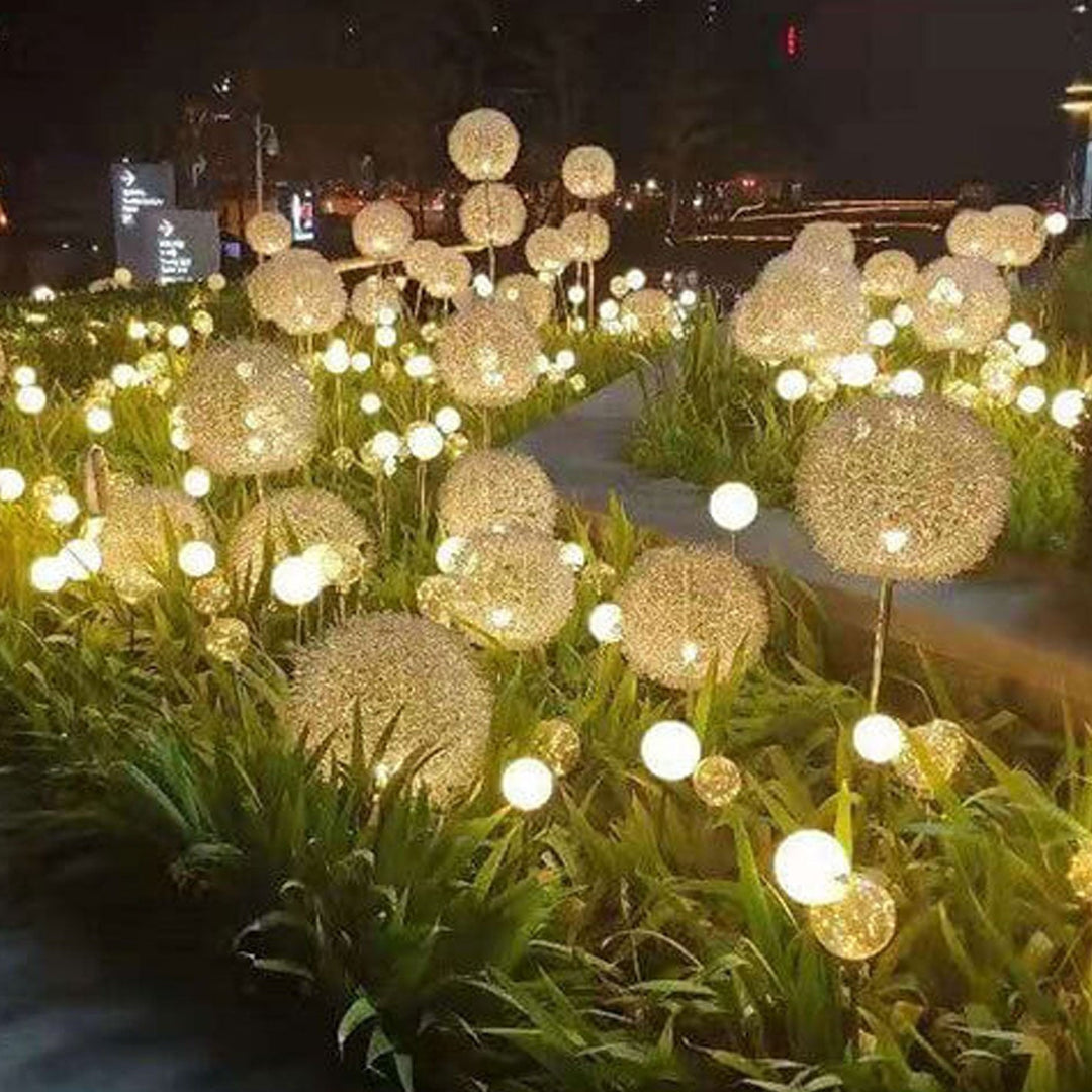 Solar Dandelion Aluminum Wire Globe Light LED Outdoor Waterproof Luminous Garden Insert Ground Landscape Light | Stornfield