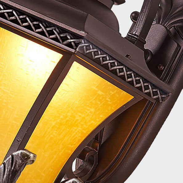 European Vintage Outdoor Square Cage Aluminum Glass 1-Light Wall Sconce Lamp | Stornfield