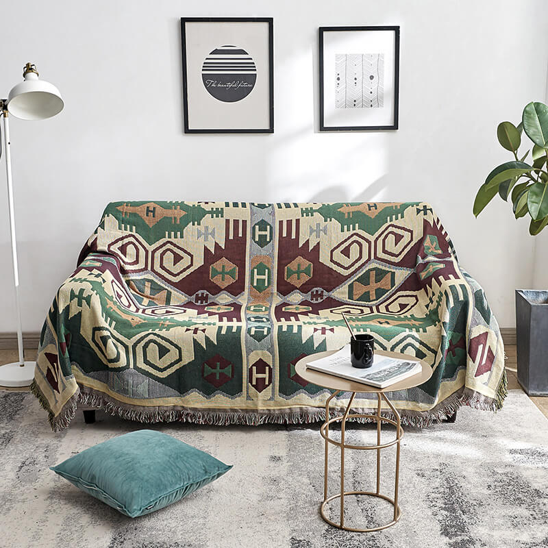 Bohemian knitted throws for sofa decor | Stornfield