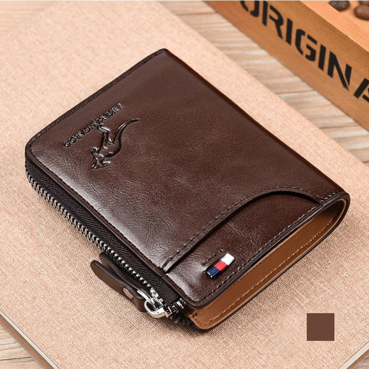 Stornfield | Men Wallet Zipper Genuine Leather Purse ( RFID PROTECTED )