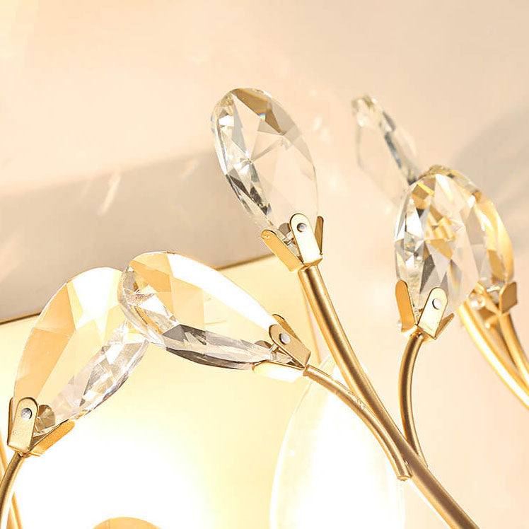 Stornfield | Luminis Wall Sconce | Luxury Crystal Design | Leaf Pattern | 1-Light & Modern