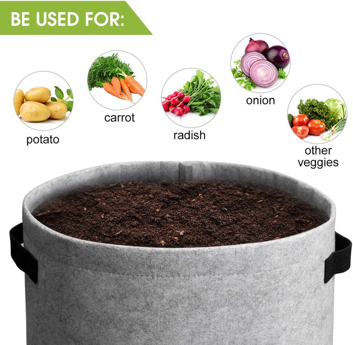 Stornfield | 5/7/10/15 Gallon Potato Planting Growing Thickened Nonwoven Plant Fabric Pot Nursery Bags for Home Gardening