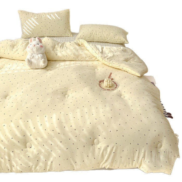 Cotton winter blanket with soy fiber filling