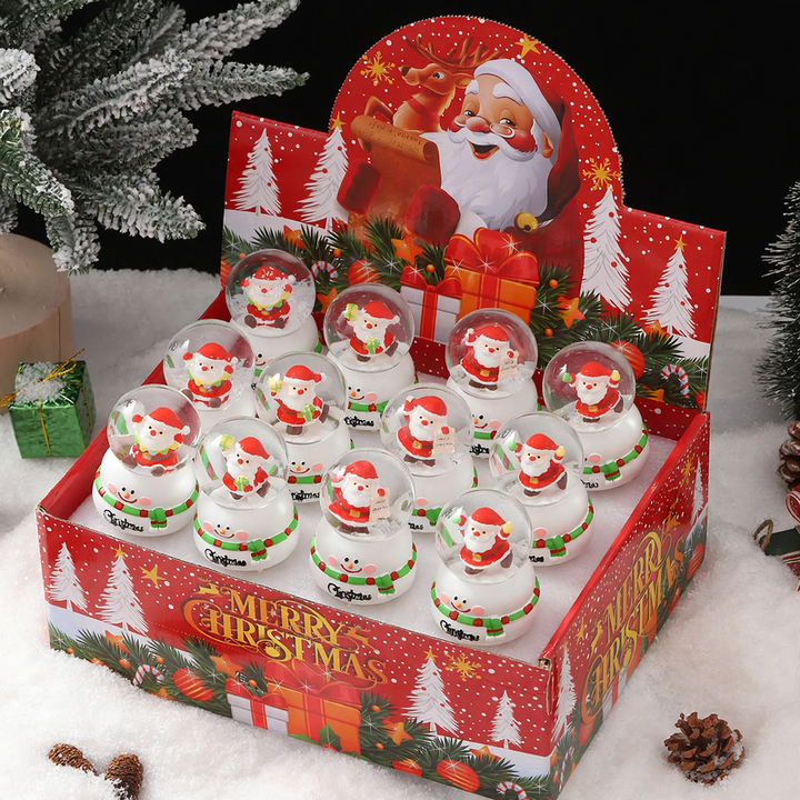 Christmas snow globe with light and snow effect