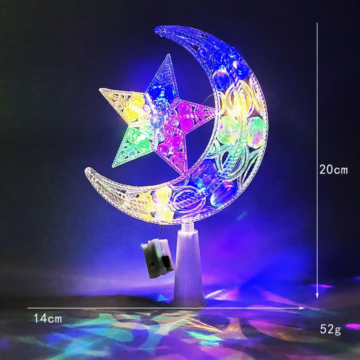 Illuminated Christmas tree top star made of plastic