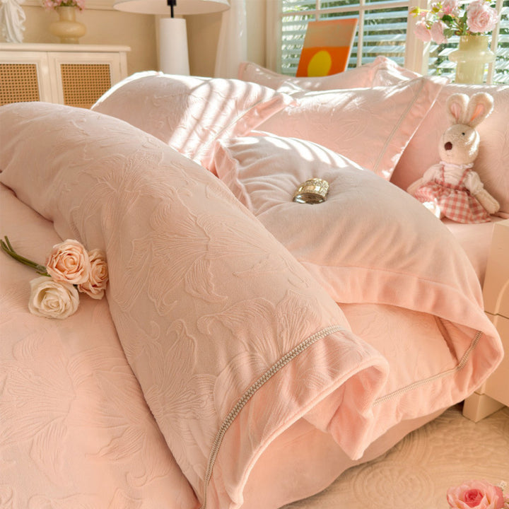 Milk fiber fleece bedding set, antistatic, 4-piece