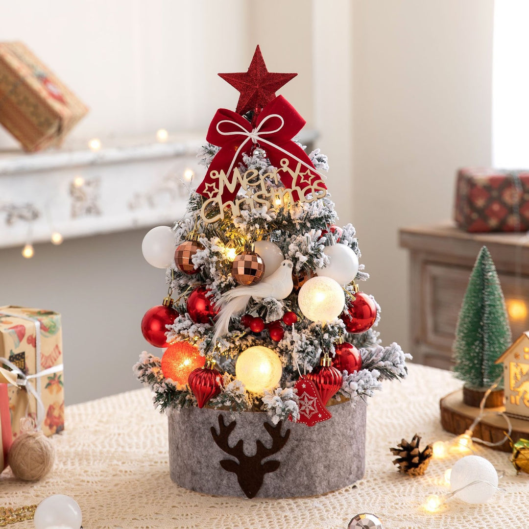Mini Christmas tree with flocking for the table