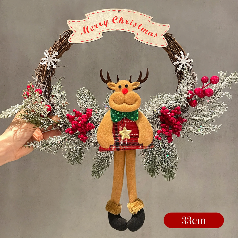 Decorative Christmas wreath with figures