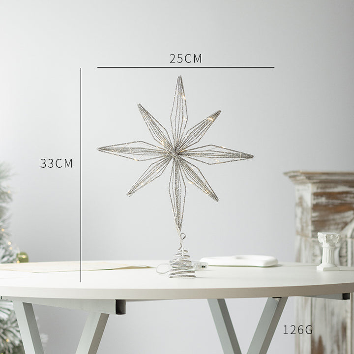 Illuminated Christmas tree top star made of iron