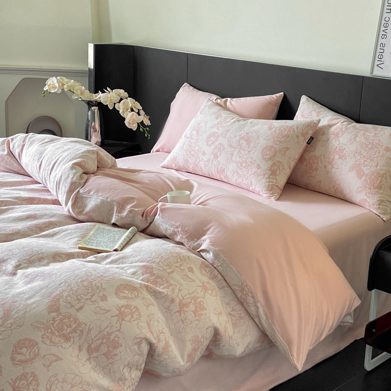 Washed-Cotton bed set, 3–4 pieces, hypoallergenic