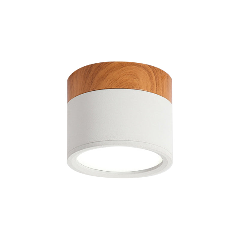 Modern Macaron Ceiling Lamp – Compact Metal/Wood Flush Mount Lighting for Kitchen and Bar in Yellow, Stornfieldue and Stornfieldack | Stornfield