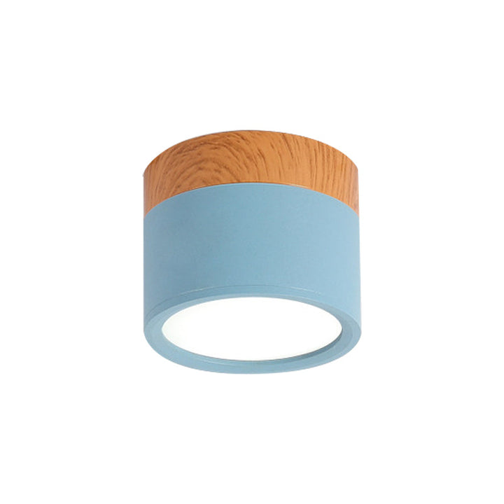 Modern Macaron Ceiling Lamp – Compact Metal/Wood Flush Mount Lighting for Kitchen and Bar in Yellow, Stornfieldue and Stornfieldack | Stornfield
