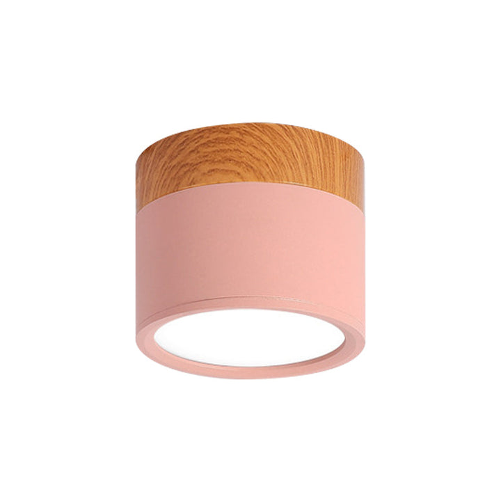 Modern Macaron Ceiling Lamp – Compact Metal/Wood Flush Mount Lighting for Kitchen and Bar in Yellow, Stornfieldue and Stornfieldack | Stornfield