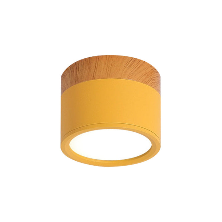 Modern Macaron Ceiling Lamp – Compact Metal/Wood Flush Mount Lighting for Kitchen and Bar in Yellow, Stornfieldue and Stornfieldack | Stornfield
