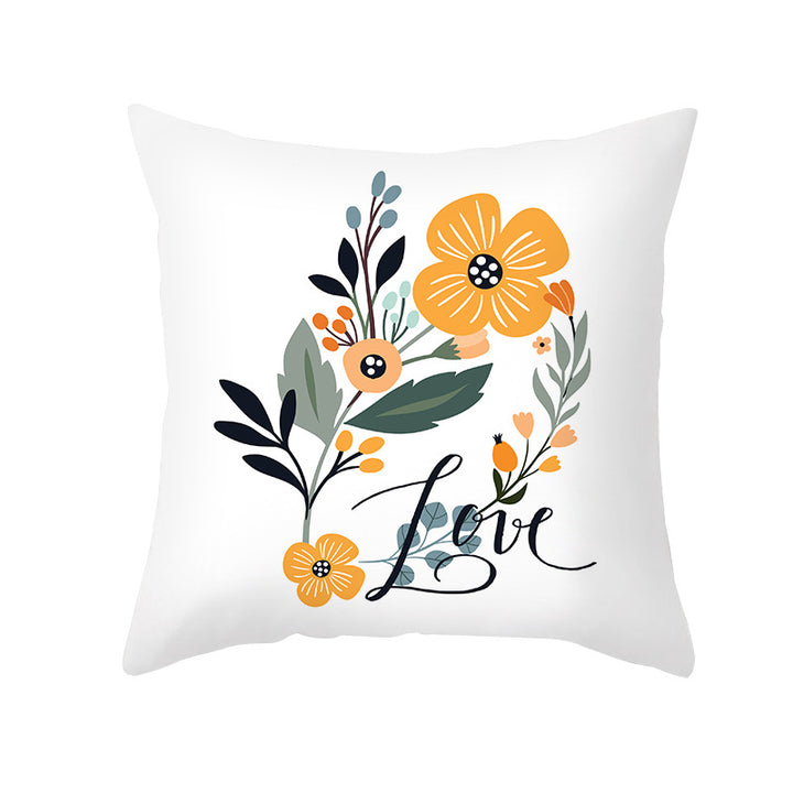 Abstract Organic-Shape Cotton-Linen Decorative Throw Pillow Cover with Concealed Zipper