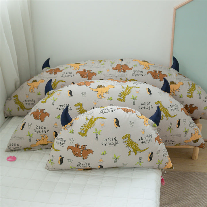 Playful Dog Print Horn-Appliqué Pillowcase Shams Set