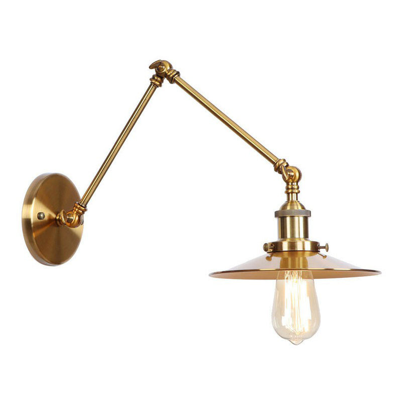 Stornfield | Applique murale en laiton ironé scallopée/corne/cone simple 6"/8" de largeur lampe murale antique avec bras pivotant