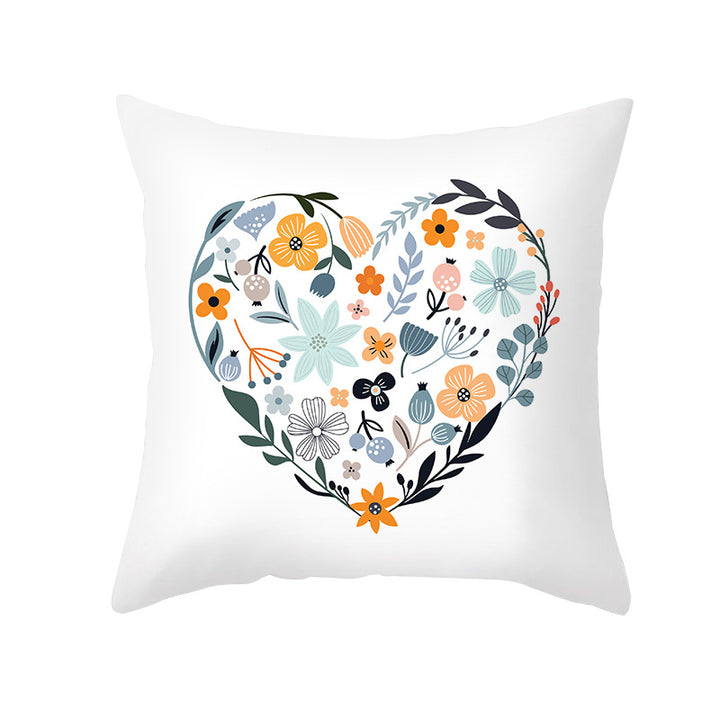 Abstract Organic-Shape Cotton-Linen Decorative Throw Pillow Cover with Concealed Zipper