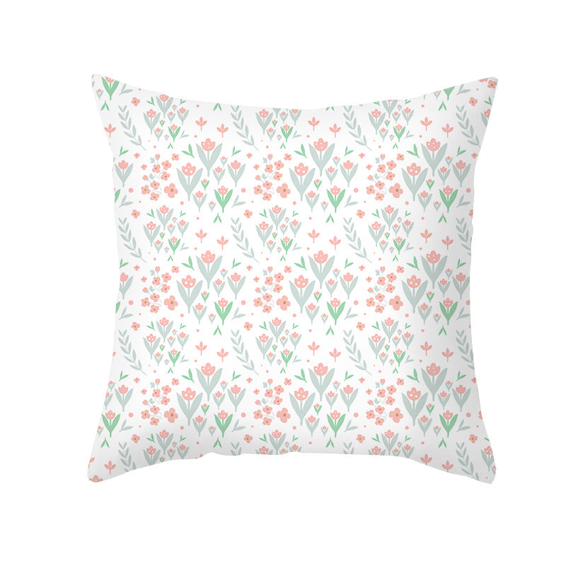 Abstract Organic-Shape Cotton-Linen Decorative Throw Pillow Cover with Concealed Zipper