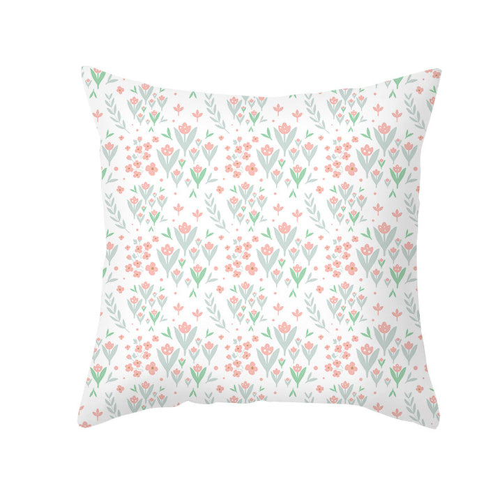 Abstract Organic-Shape Cotton-Linen Decorative Throw Pillow Cover with Concealed Zipper