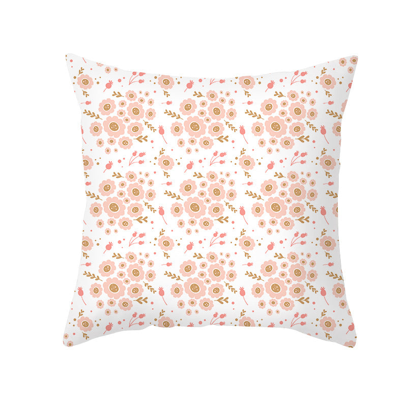 Abstract Organic-Shape Cotton-Linen Decorative Throw Pillow Cover with Concealed Zipper