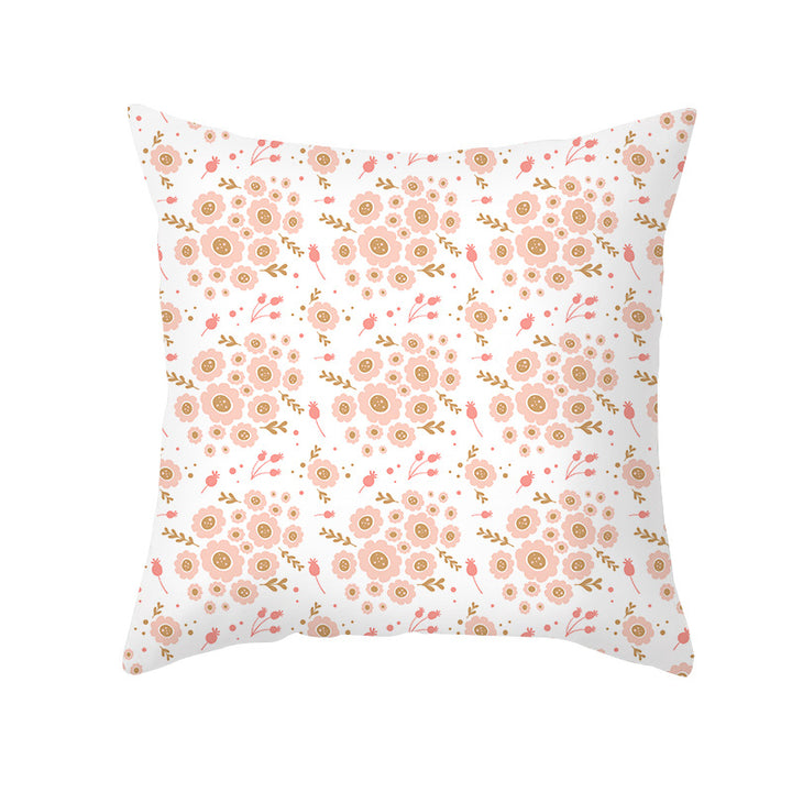 Abstract Organic-Shape Cotton-Linen Decorative Throw Pillow Cover with Concealed Zipper