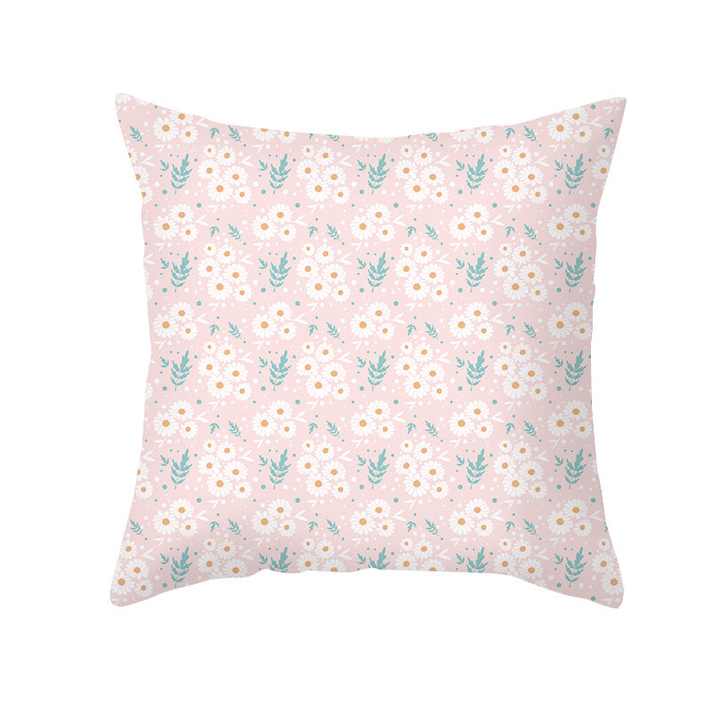 Abstract Organic-Shape Cotton-Linen Decorative Throw Pillow Cover with Concealed Zipper