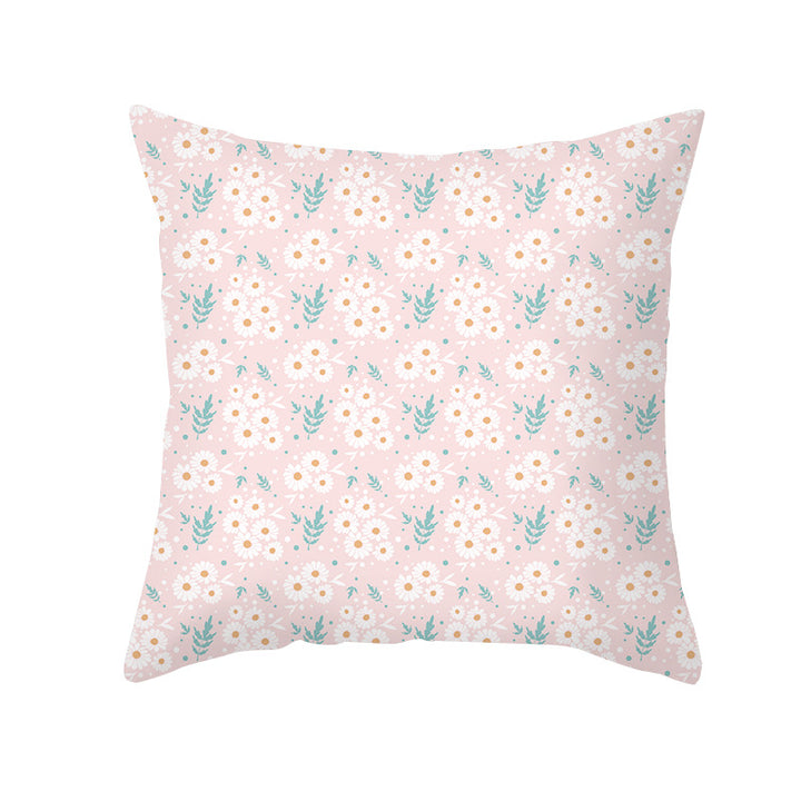 Abstract Organic-Shape Cotton-Linen Decorative Throw Pillow Cover with Concealed Zipper