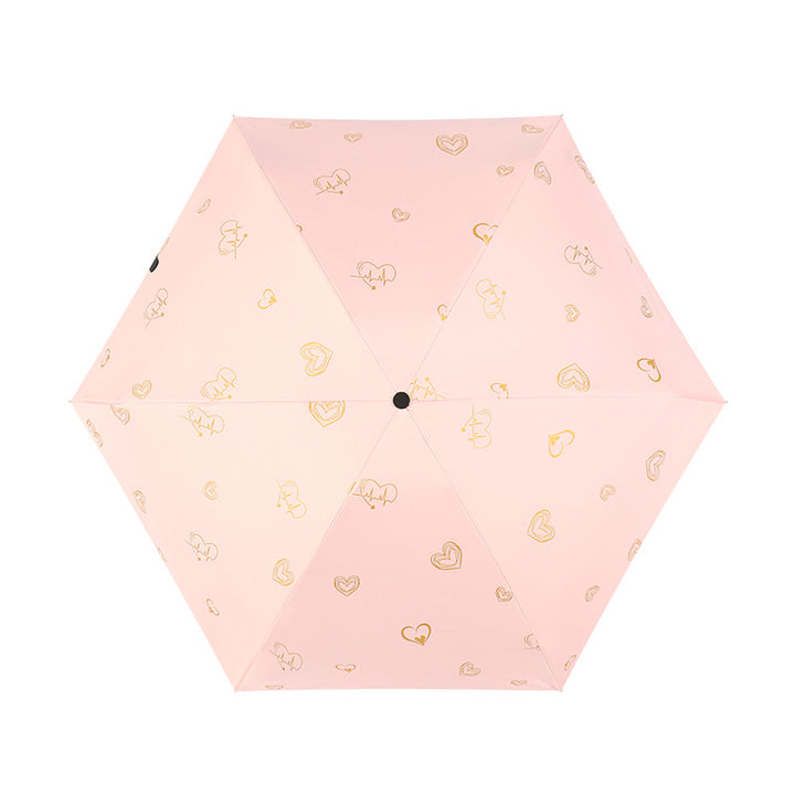 Women's portable UV protection folding umbrella with compact carrying case Stornfield