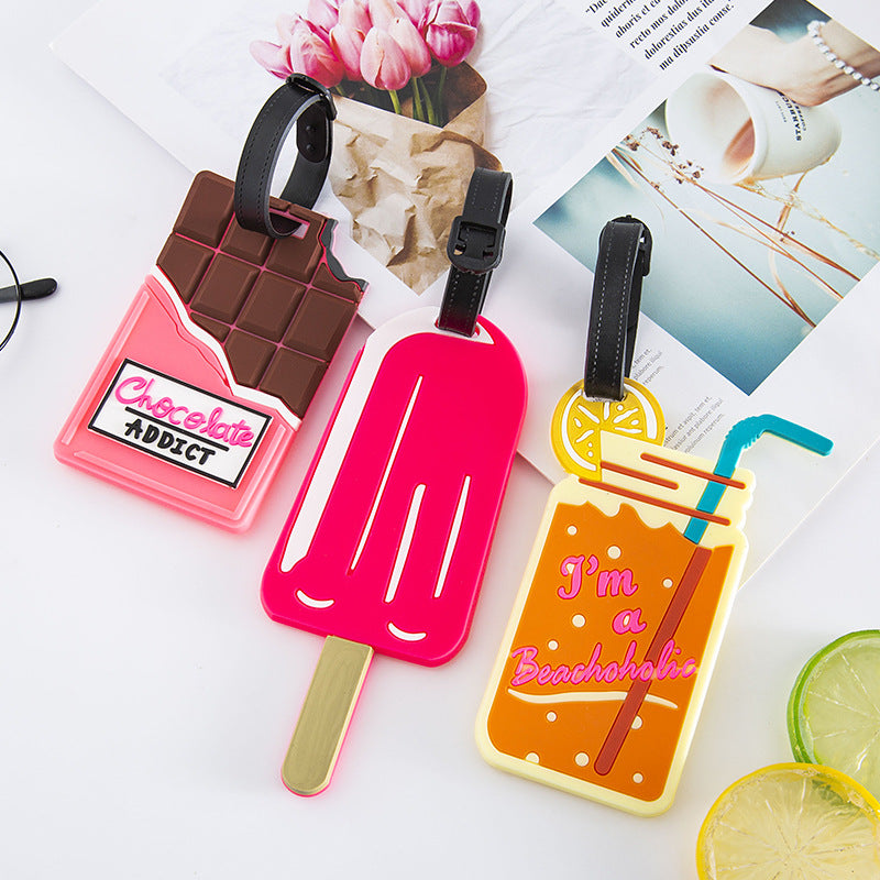 Unisex Luggage Tag in Chocolate Design Bowlift