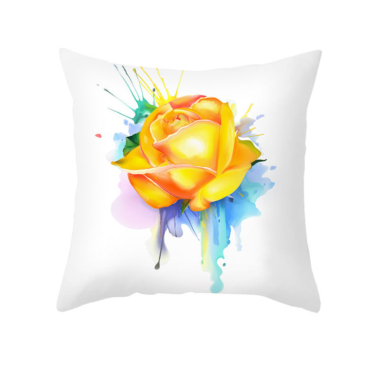 Abstract Organic-Shape Cotton-Linen Decorative Throw Pillow Cover with Concealed Zipper