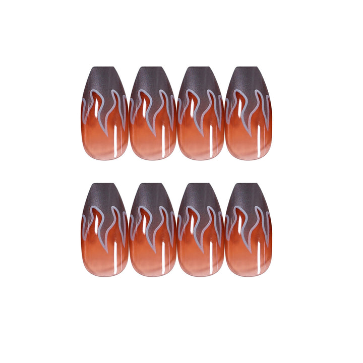 Artificial Nail Art with Fire Design Stornfield