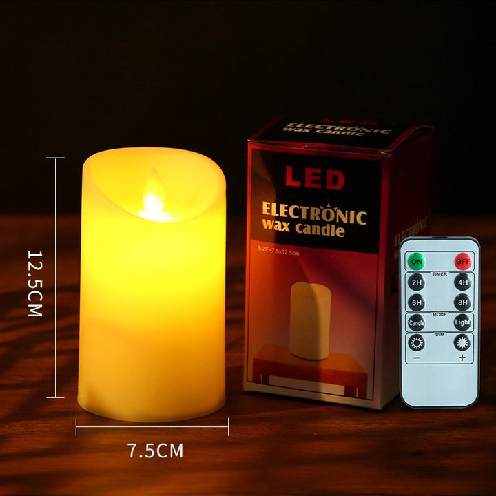 LED stump candle with realistic flicker effect