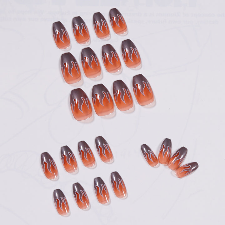 Artificial Nail Art with Fire Design Stornfield