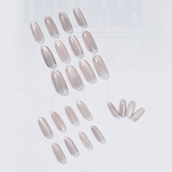 Elegant artificial nails with glitter and ombre effect Stornfield