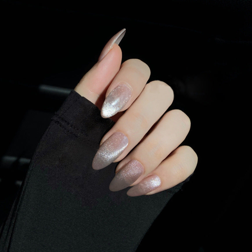 Elegant artificial nails with glitter and ombre effect Stornfield