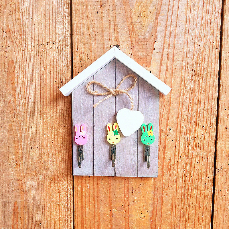 Playful Rabbits Theme Wall Hook Rack