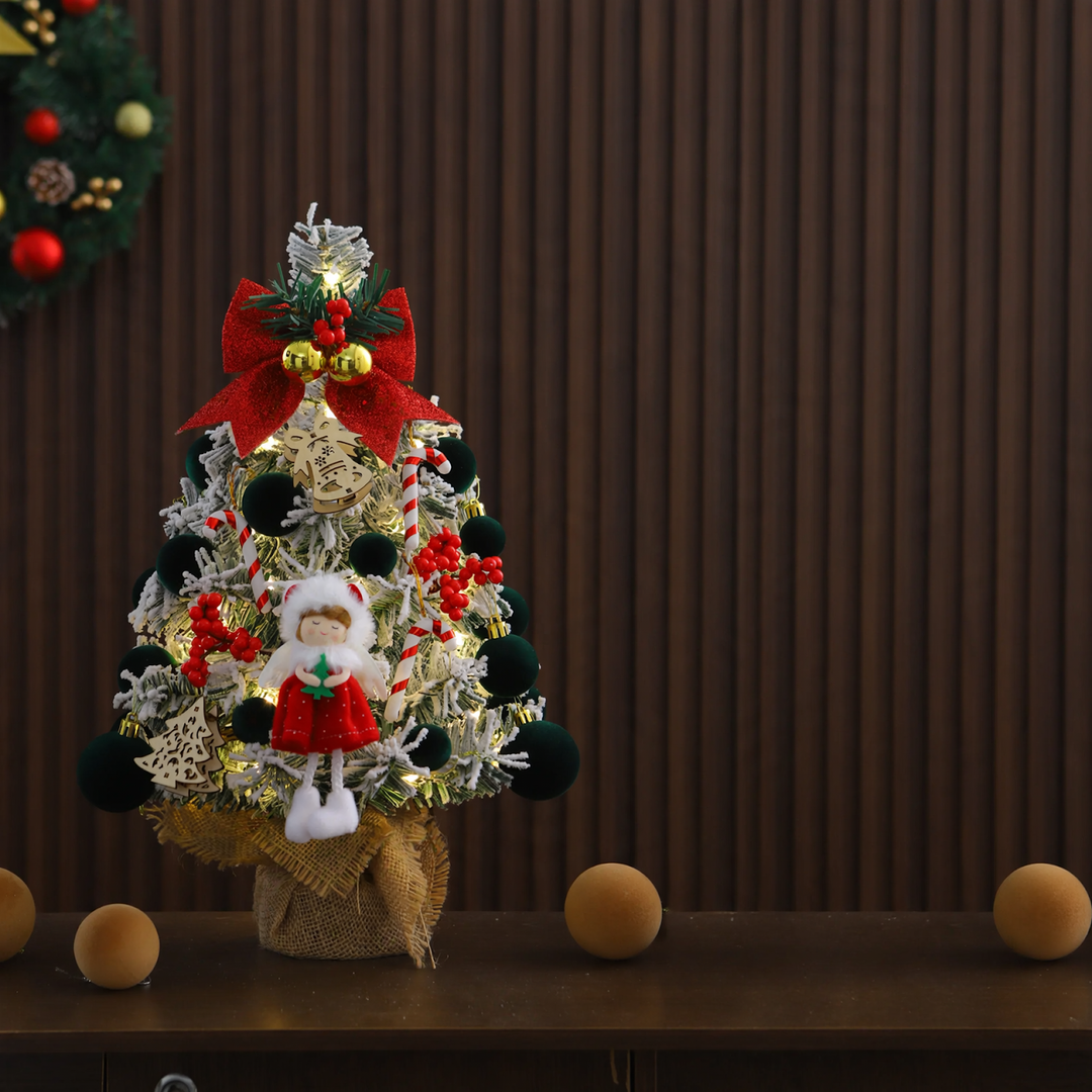 Mini Christmas tree with flocking, 45 cm or 60 cm