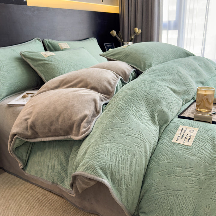 Milk fiber bedding set, 4-piece, double-sided