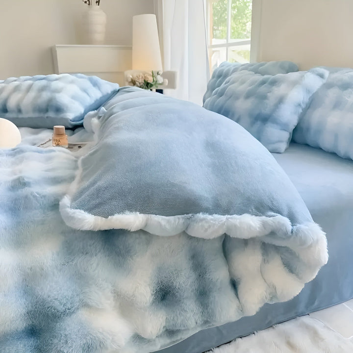 Cozy Plush Bedding Set – Warm and Soft for Autumn & Winter | ReversiStornfielde Design in Rabbit Fur & Milk Velvet | Stornfield