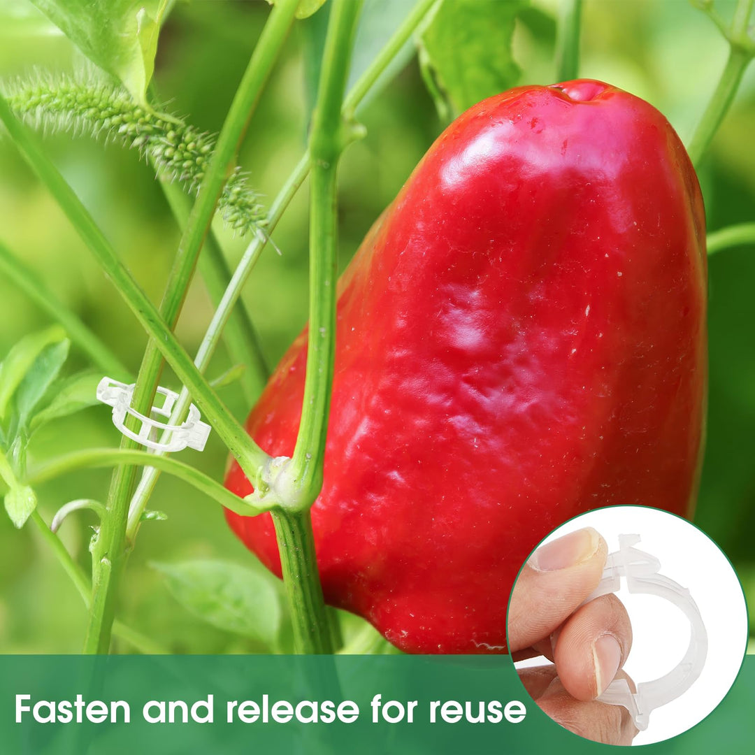 Stornfield | Tomato Clips, Plastic Trellis Clips