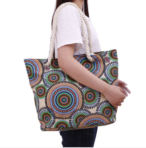 Xxl Tote bag with colorful mandala pattern Stornfield