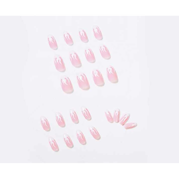 Trendy artificial nails with stylish flame design Stornfield