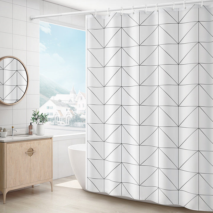 Modern Geometric Pattern Shower Curtain Stornfield